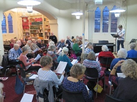 Laetare Singers rehearsing at Sarum College January 2024