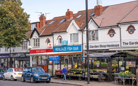 Henleaze Road for bakery and garden shop